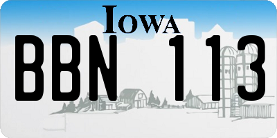 IA license plate BBN113