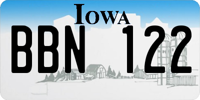 IA license plate BBN122