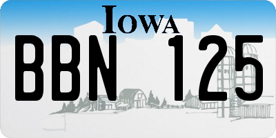 IA license plate BBN125