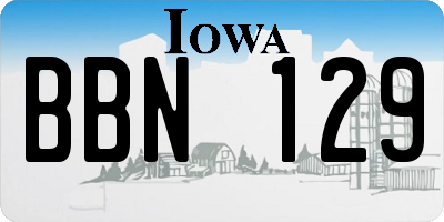 IA license plate BBN129