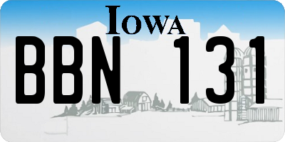 IA license plate BBN131