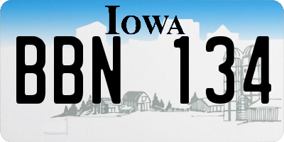IA license plate BBN134