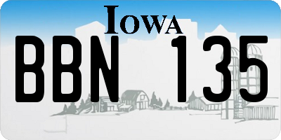 IA license plate BBN135