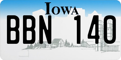IA license plate BBN140