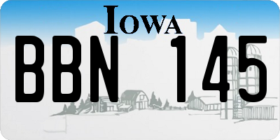 IA license plate BBN145