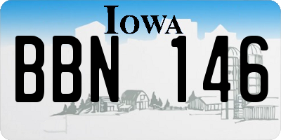 IA license plate BBN146