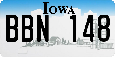 IA license plate BBN148