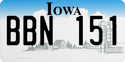 IA license plate BBN151
