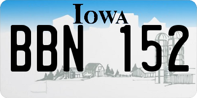 IA license plate BBN152