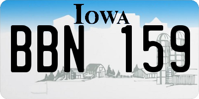 IA license plate BBN159