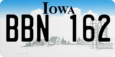 IA license plate BBN162