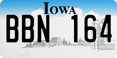IA license plate BBN164