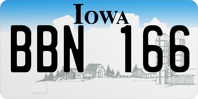 IA license plate BBN166