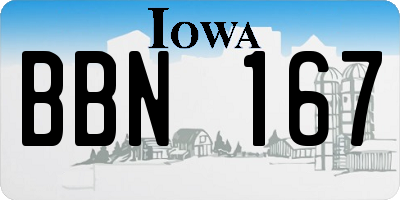 IA license plate BBN167