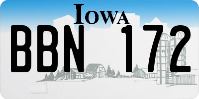 IA license plate BBN172
