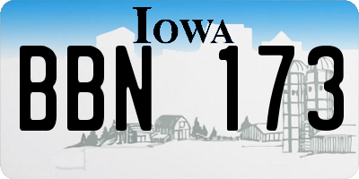 IA license plate BBN173