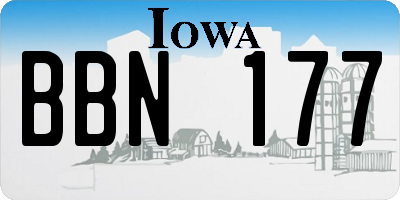 IA license plate BBN177