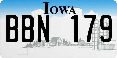IA license plate BBN179