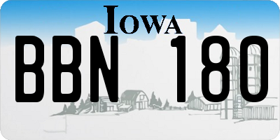 IA license plate BBN180