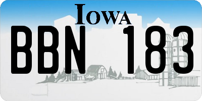 IA license plate BBN183