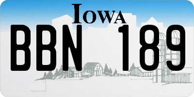 IA license plate BBN189