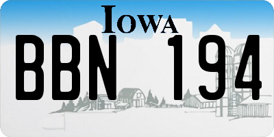 IA license plate BBN194