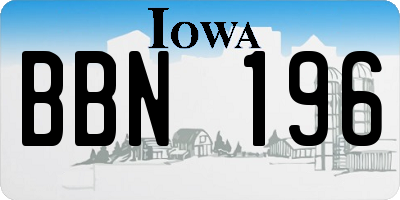IA license plate BBN196