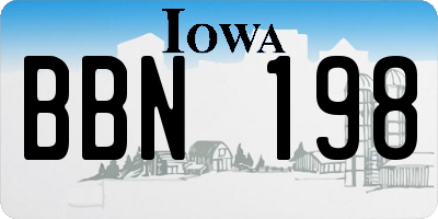 IA license plate BBN198
