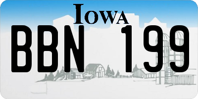 IA license plate BBN199
