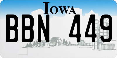 IA license plate BBN449