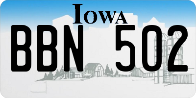 IA license plate BBN502