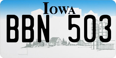 IA license plate BBN503