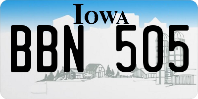 IA license plate BBN505