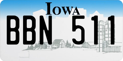 IA license plate BBN511