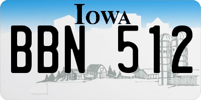 IA license plate BBN512