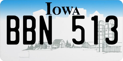 IA license plate BBN513