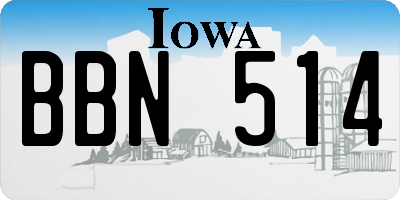 IA license plate BBN514