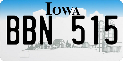 IA license plate BBN515