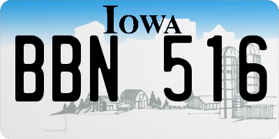 IA license plate BBN516
