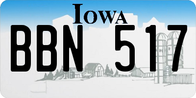 IA license plate BBN517