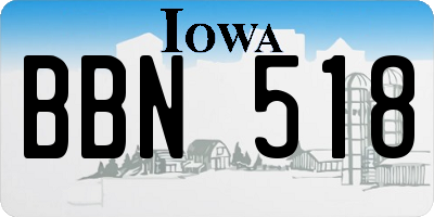 IA license plate BBN518