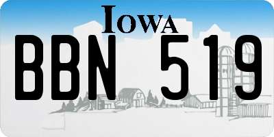 IA license plate BBN519