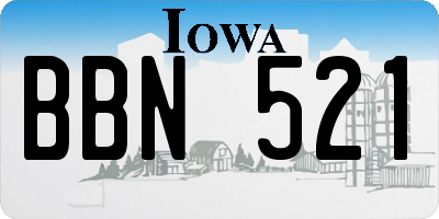 IA license plate BBN521