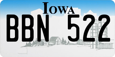 IA license plate BBN522