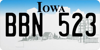 IA license plate BBN523