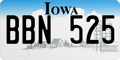 IA license plate BBN525