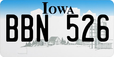 IA license plate BBN526
