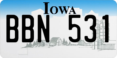 IA license plate BBN531