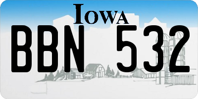 IA license plate BBN532
