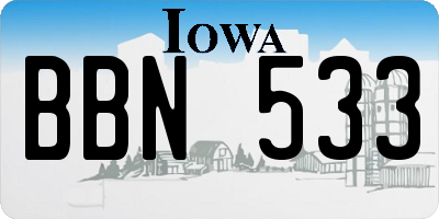 IA license plate BBN533